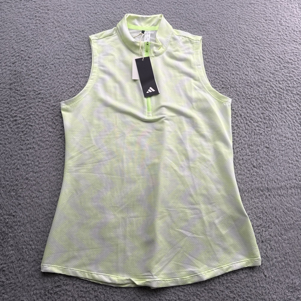 Adidas Ultimate Golf Polo Shirt Womens Medium Sleeveless White Pickleball Tennis